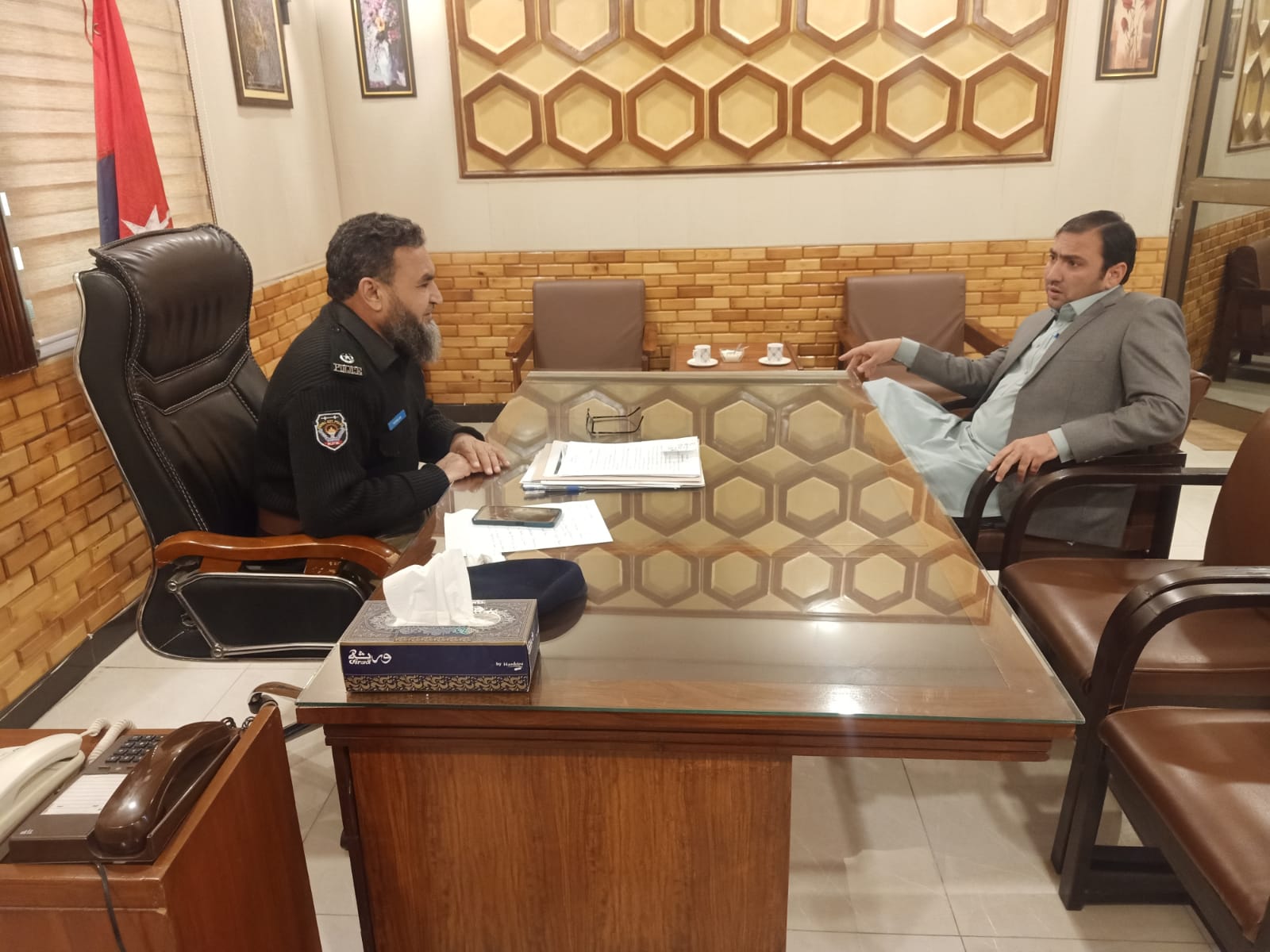 Focal Person of Foreign Ministry for Italy Ikramuddin meeting with SP City Peshawar