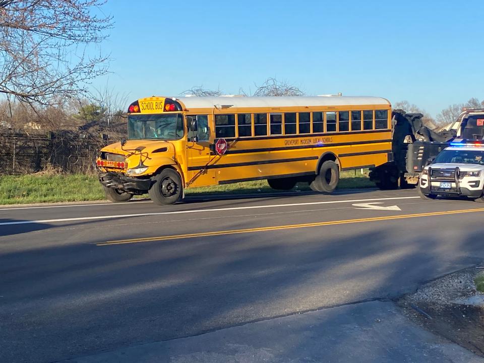 3 people injured after their Jeep crashes with a Groveport Madison school bus in Columbus