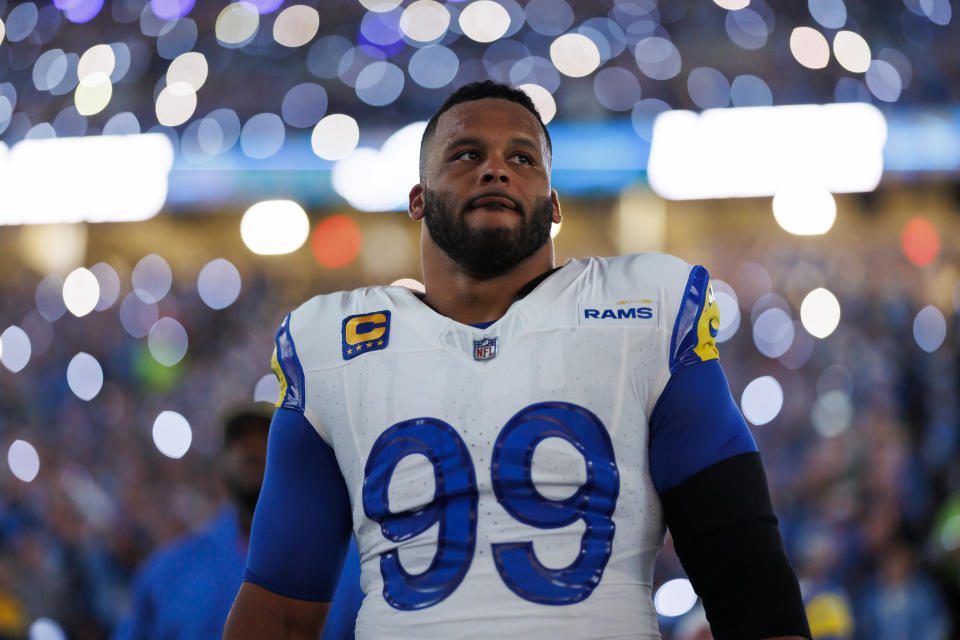 Aaron Donald on retiring from the NFL: ‘I’m complete, I’m full … I’m burnt out’