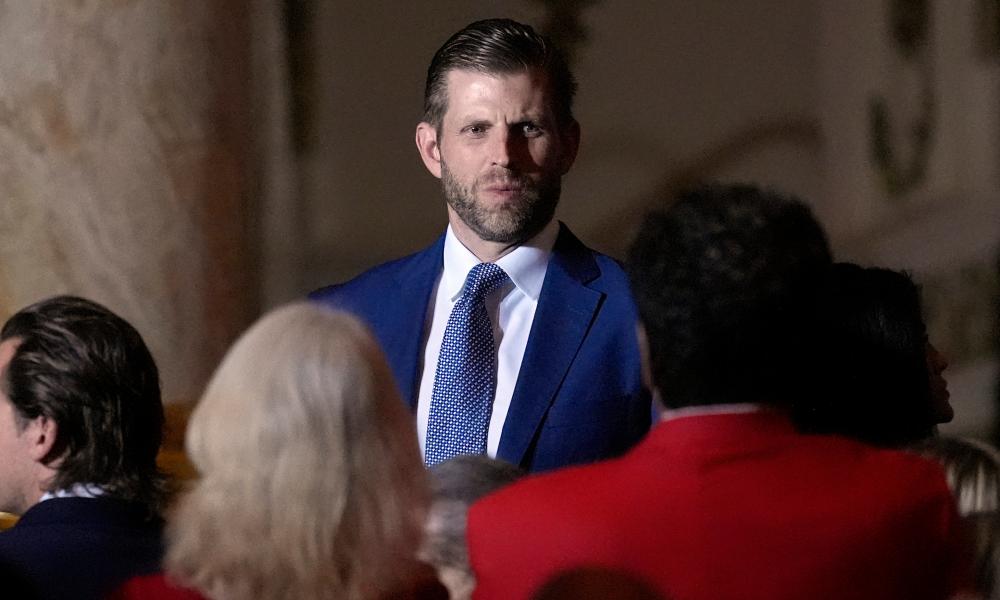 Eric Trump says $454m fine imposed on his father ‘doesn’t exist in this country’