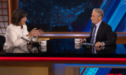 Jon Stewart Hosts an All-New Episode Tonight April 8th with Christiane Amanpour: