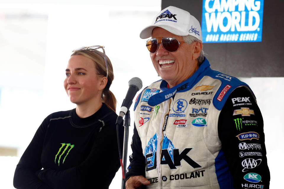 ‘A long road ahead’: Brittany Force shares picture with father John Force after his fiery NHRA wreck