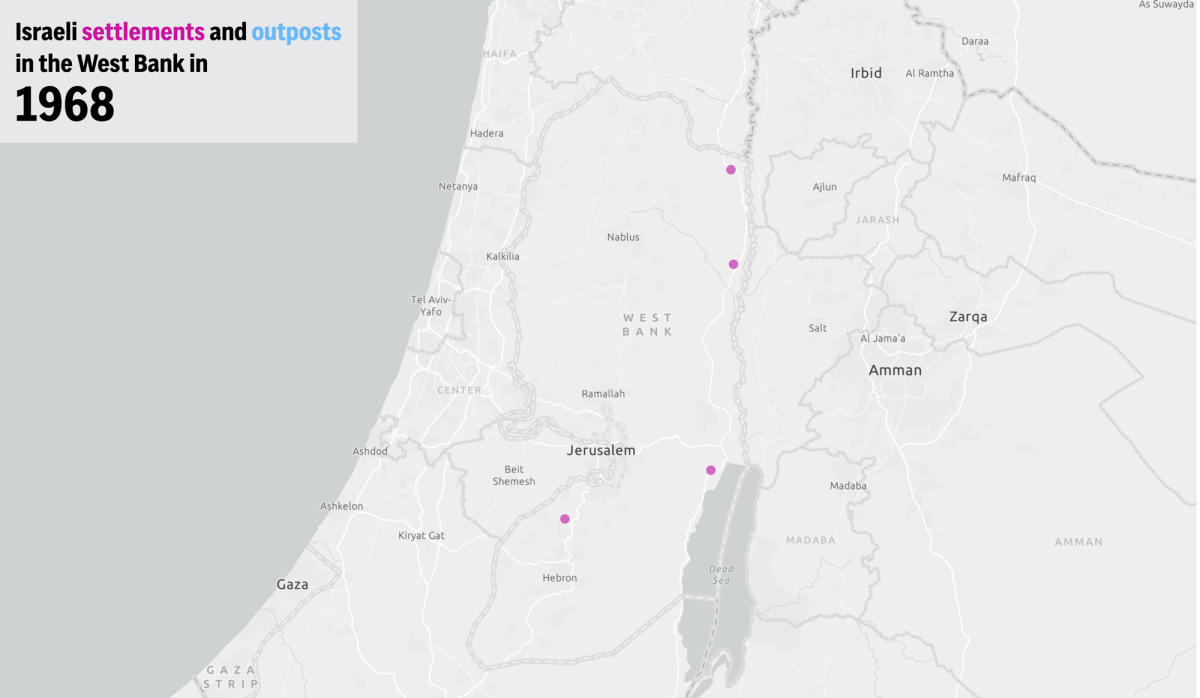 A look at how settlements have grown in the West Bank over the years