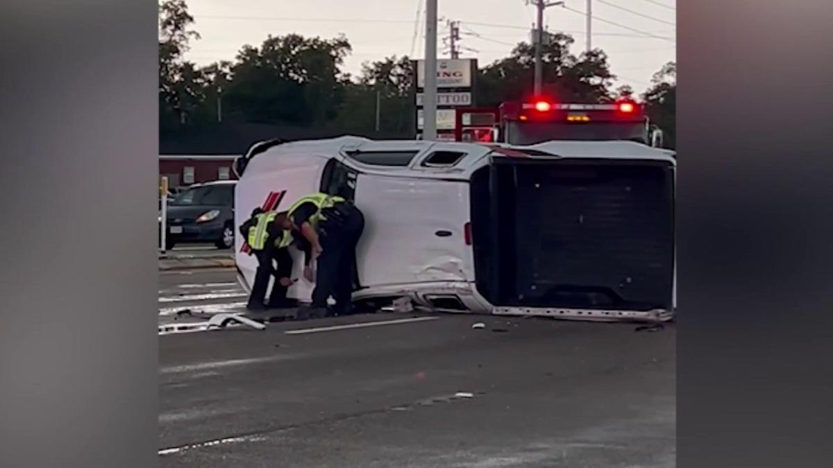 Caught on camera: Tornado flips car across 6 lanes of traffic in Florida