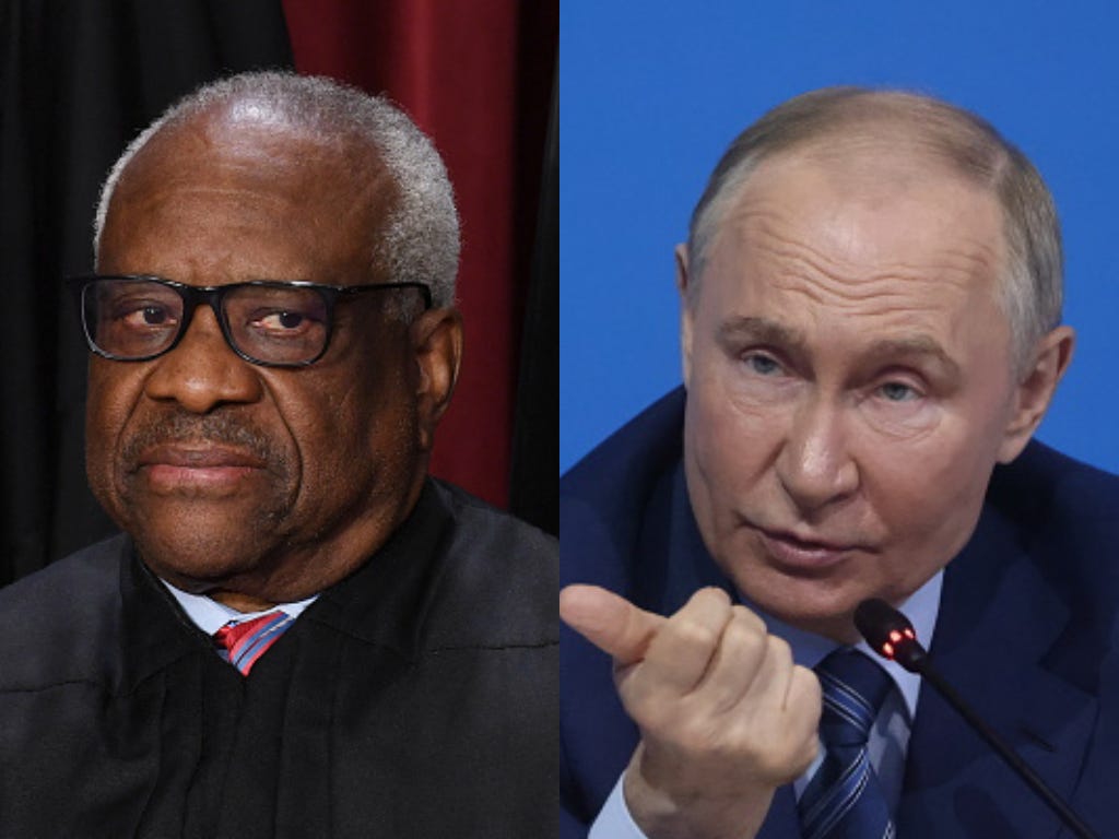 Clarence Thomas accepted a free yacht trip to Russia and got flown out on a complimentary helicopter ride to Putin’s hometown, 2 Democratic senators say