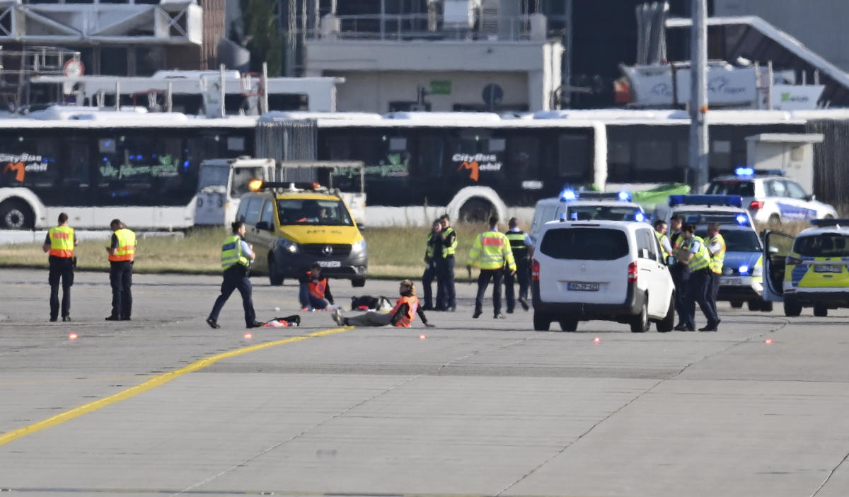 Climate protest at Frankfurt Airport forces a temporary halt to flights