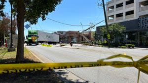 Downed power lines shut down busy South End road