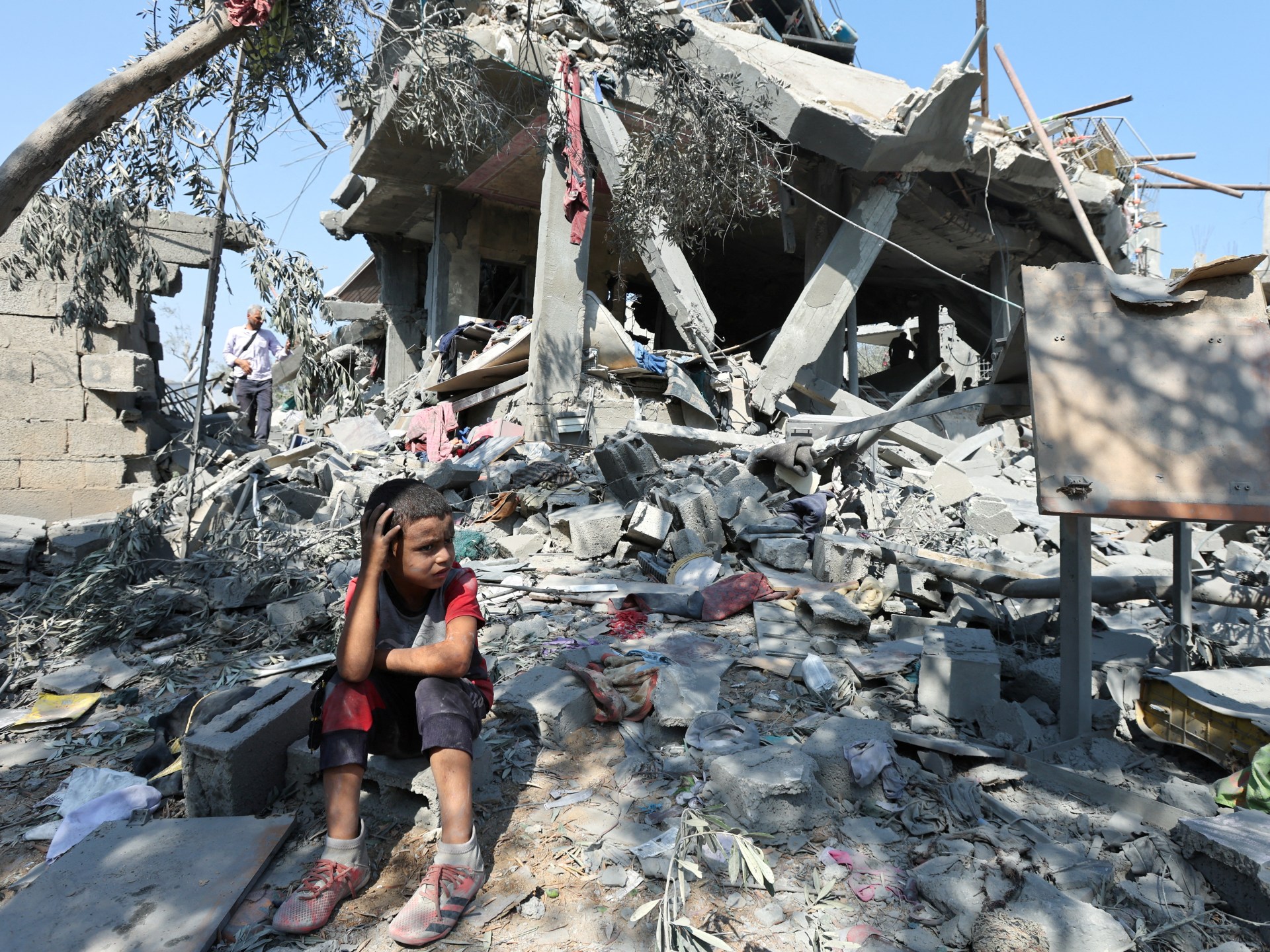 Dozens of Palestinians killed in Israeli air raid on Gaza encampment