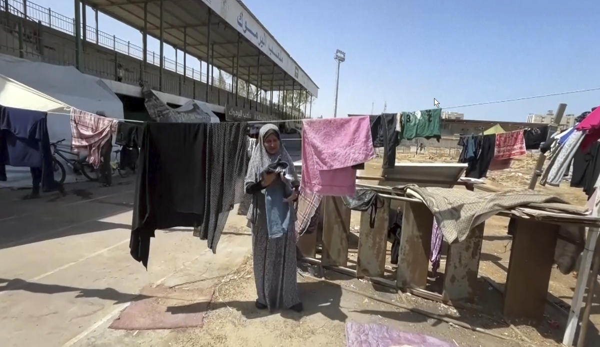 Gaza soccer stadium is now a shelter for thousands of displaced Palestinians