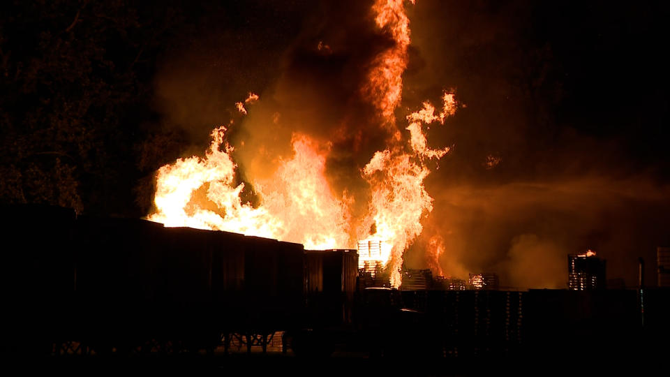 Huge flames overnight near Cleveland’s lakeside