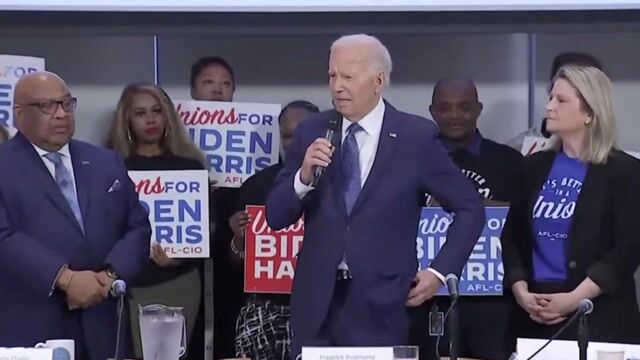 “I think of [unions] as my domestic NATO”: President Biden during remarks off-teleprompter in front of AFL-CIO members.