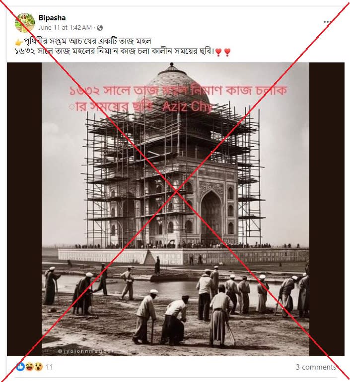 Image of ‘Taj Mahal being built’ is AI generated