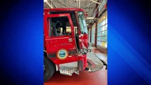 Mansfield fire engine struck by hit-and-run tractor trailer