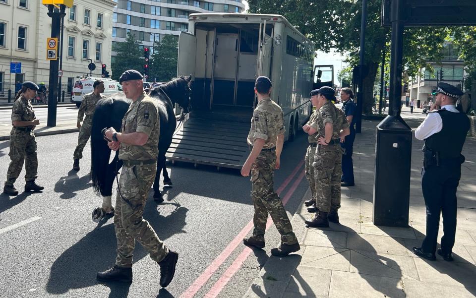 Military horses bolt through central London after losing riders