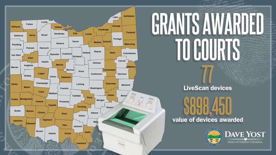 New fingerprint scanners granted to Ohio courts will bolster criminal records system