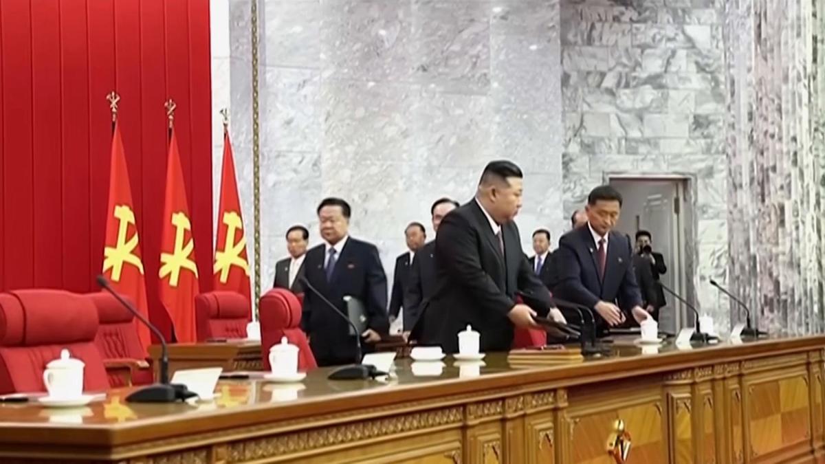 North Korean leader Kim Jong Un attends party meeting