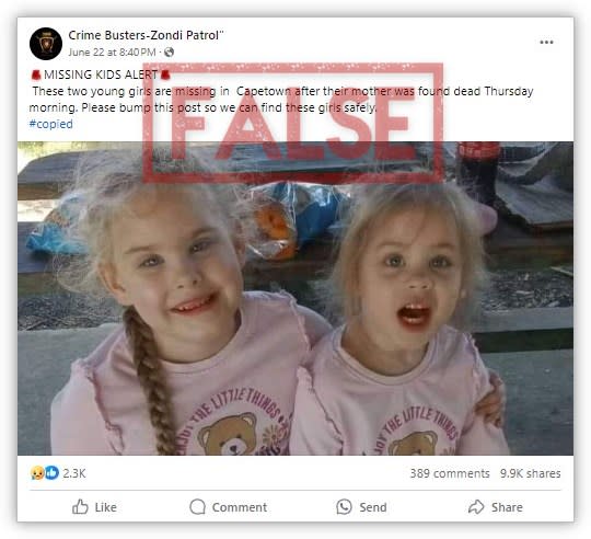 Photo of US sisters used to falsely claim they went missing in South Africa