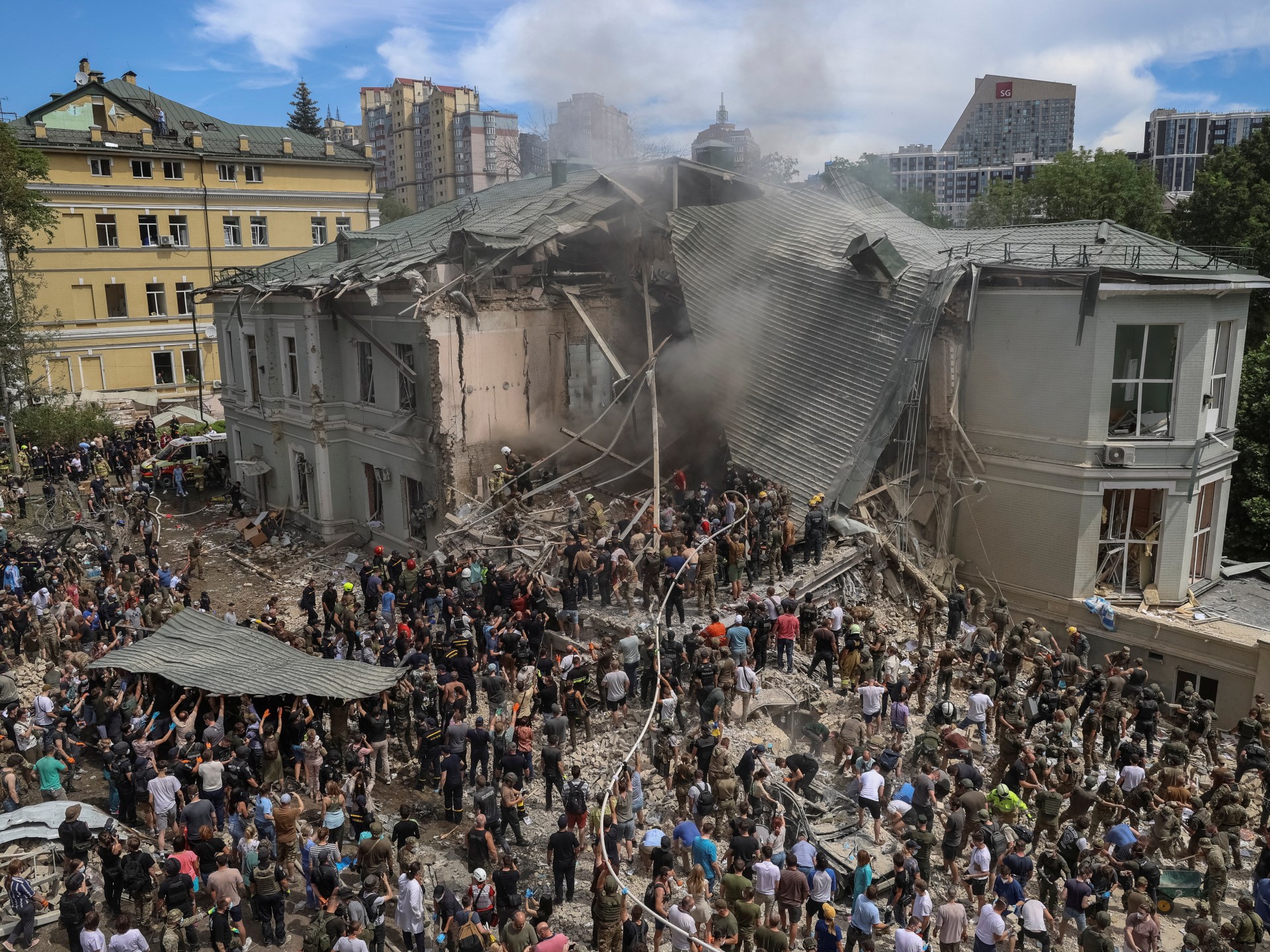 Photos: Dozens killed as Russia bombs Ukraine; children’s hospital hit