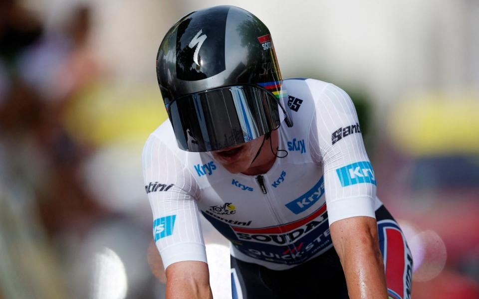 Remco Evenepoel takes timetrial victory on stage seven of Tour de France