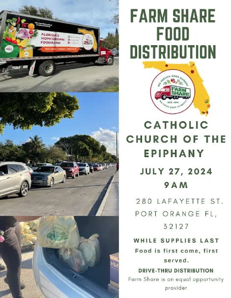 Saturday: Food giveaways set for Port Orange and Clermont