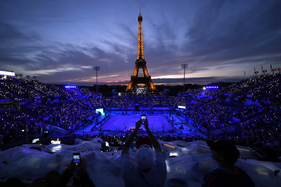 The Eiffel Tower beach volleyball stadium has the greatest view in sports, and there’s no close second