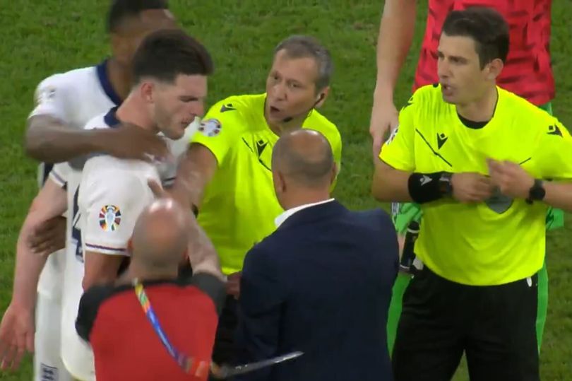 Why Declan Rice was pushed and left fuming by Slovakia manager after England Euro 2024 win