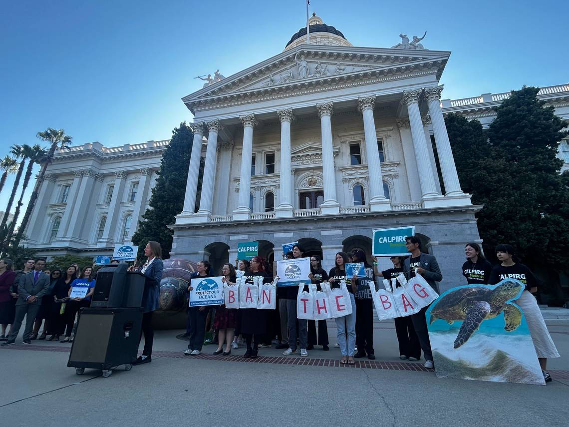 California lawmakers are considering banning retailers from offering plastic bags