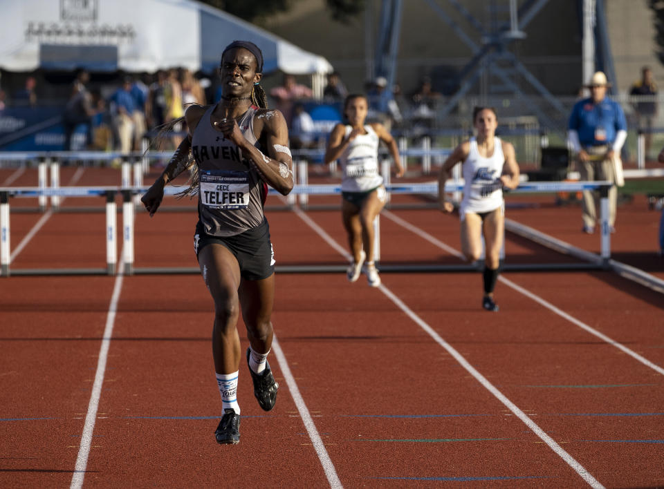 CeCé Telfer was barred from competing at the 2024 Paris Olympics as a trans woman athlete. She has her sights set on L.A. in 2028.