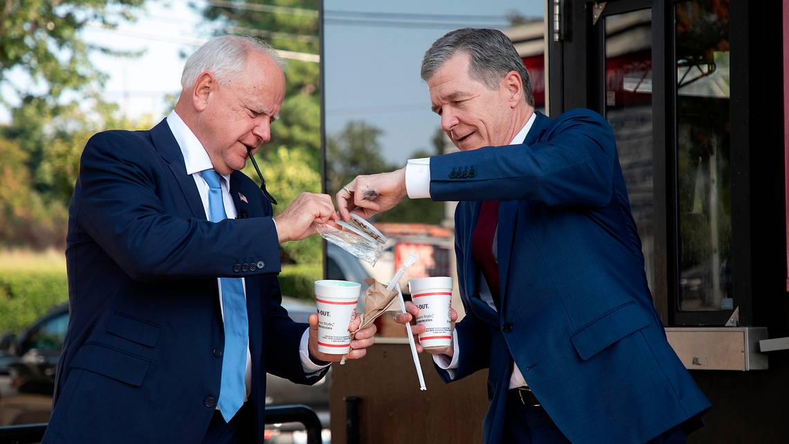 Cook Out is Gov. Tim Walz’s first stop on his first trip to NC. What did he order?