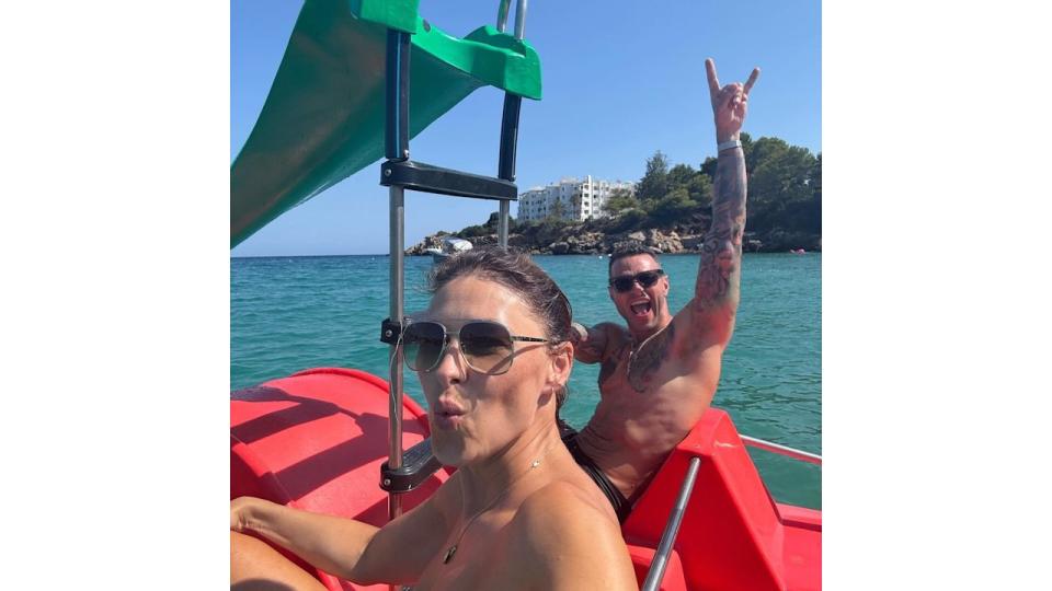 Emma Willis stuns in strapless bikini alongside shirtless beau Matt Willis from boat trip