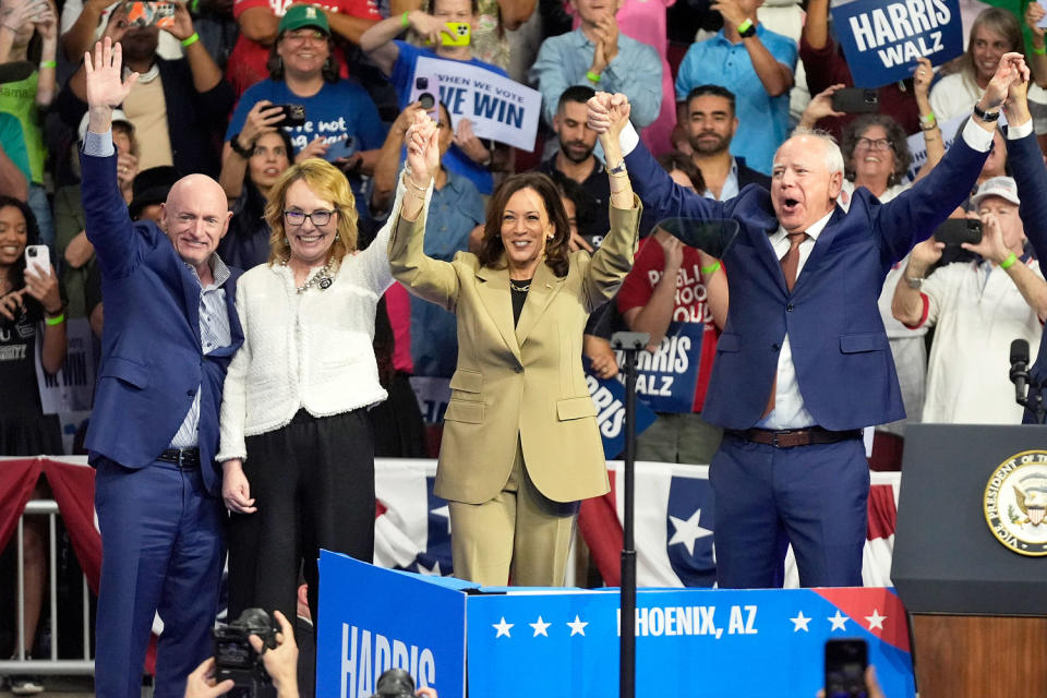 Harris talks up immigration plans at packed rally in battleground Arizona