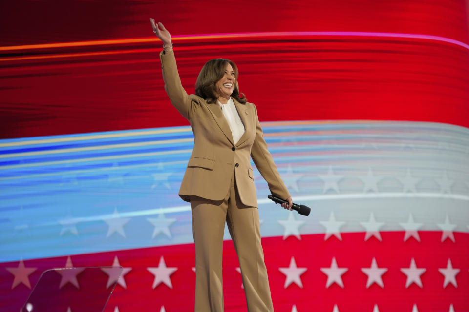 Kamala Harris’s tan suit at the DNC made a statement. Was it a callback to Obama or something more?