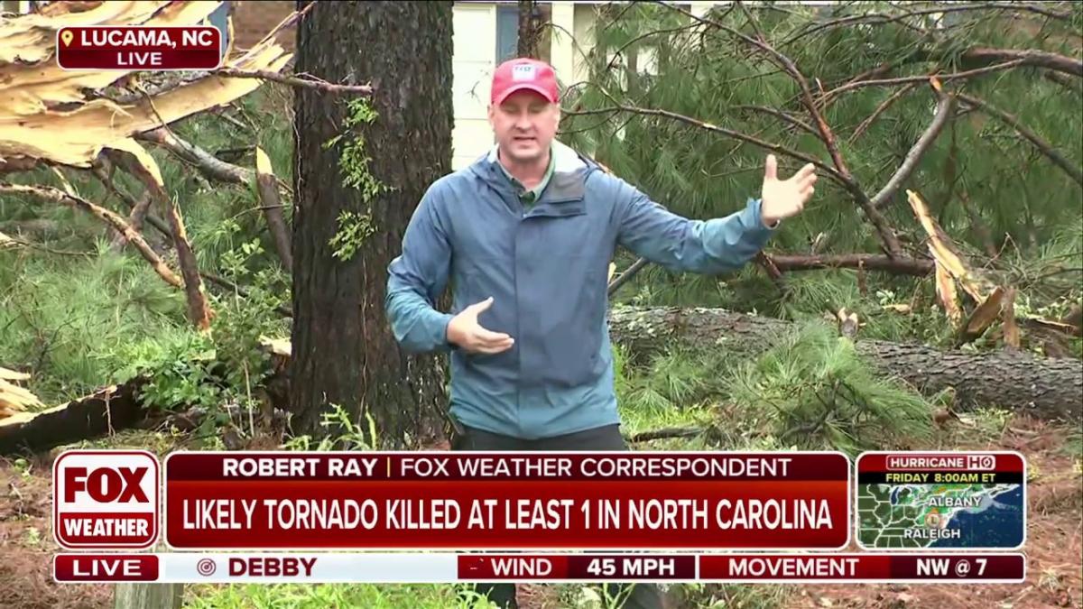 Likely tornado kills at least 1 in North Carolina following Debby’s second landfall