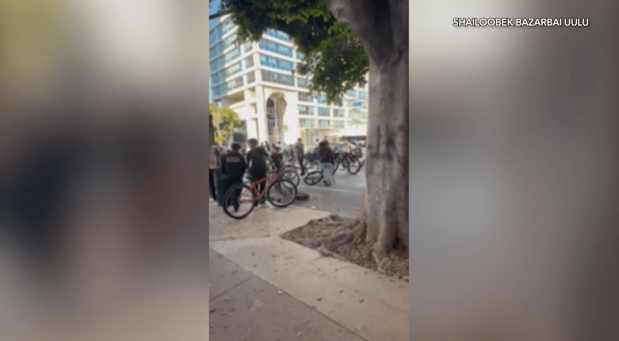 Mob of teens violently assault man, break his leg in downtown Los Angeles