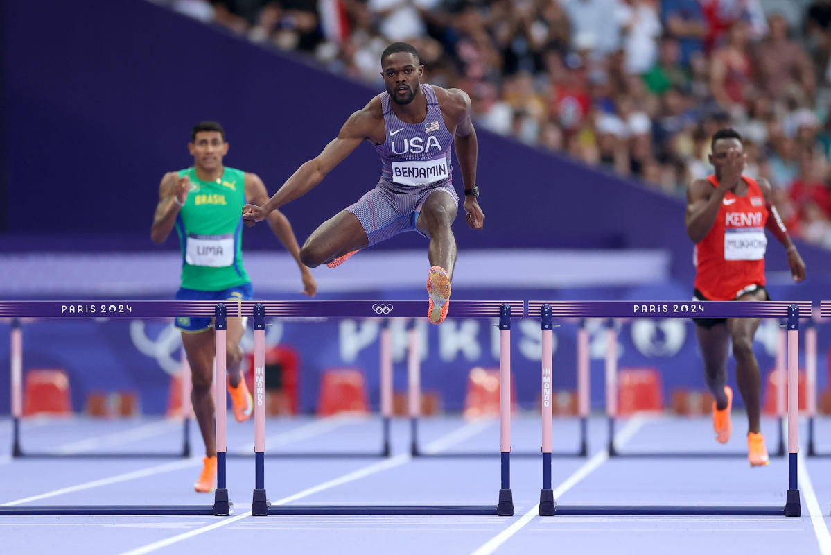 Paris Olympics Rai Benjamin gets redemption in men's 400 hurdles