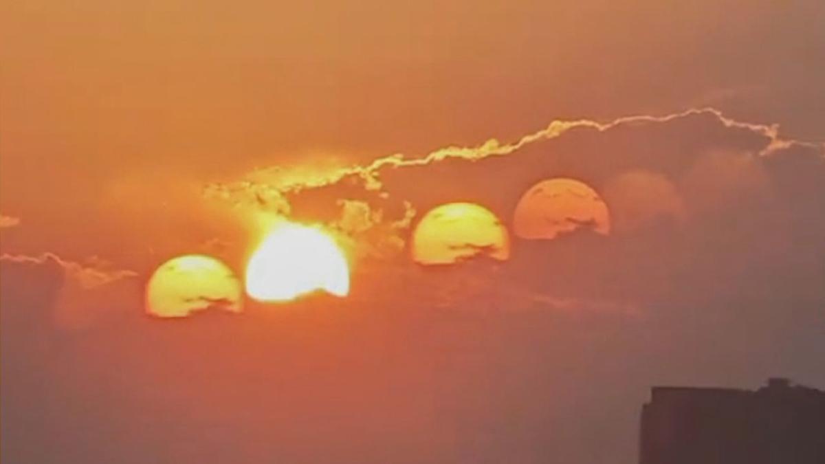 Spectacular moment seven suns appear in the sky over China