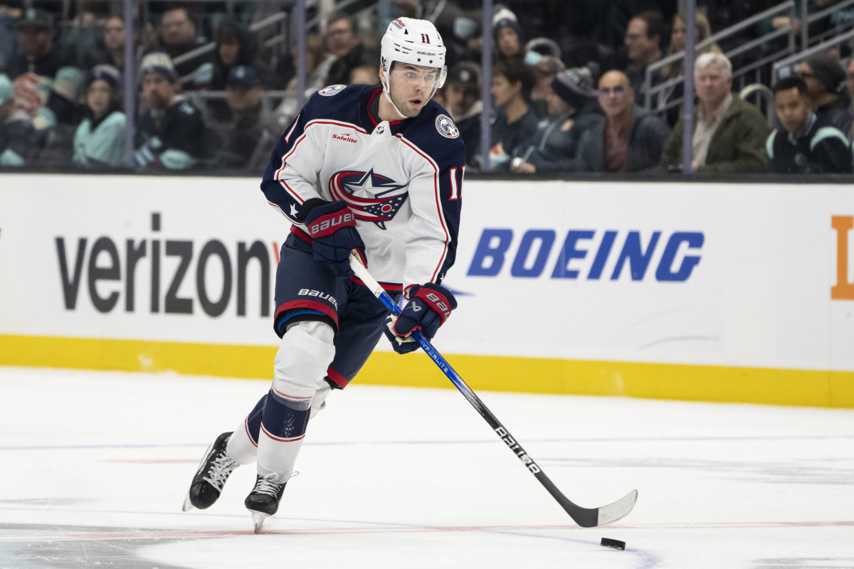 The Columbus Blue Jackets Adam Fantilli speaks on Patrik Laine