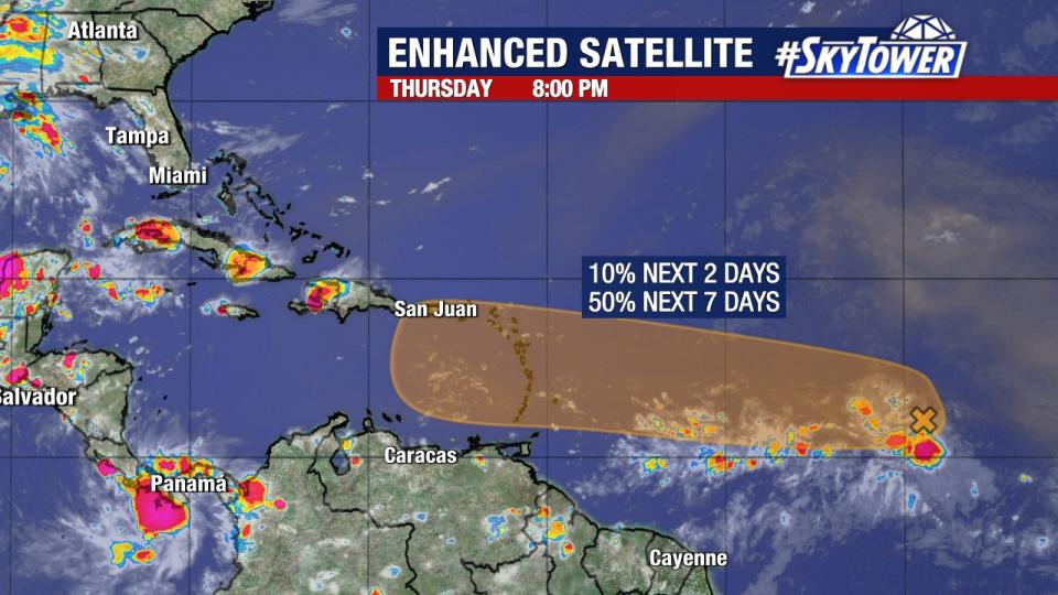 Tropical disturbance in Atlantic gets increased development odds as second one emerges