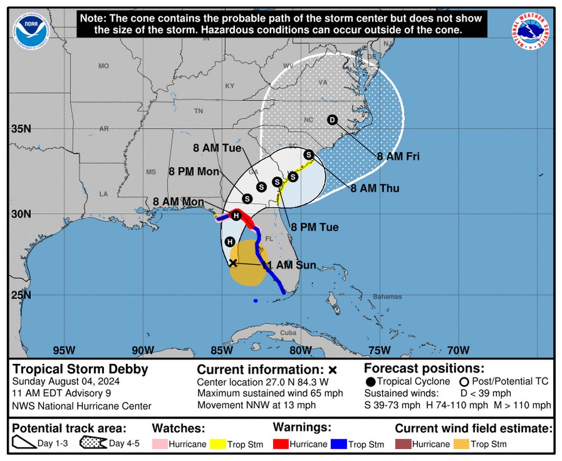 Tropical Storm Debby brings heavy rain, flood threat to Bradenton and Manatee County