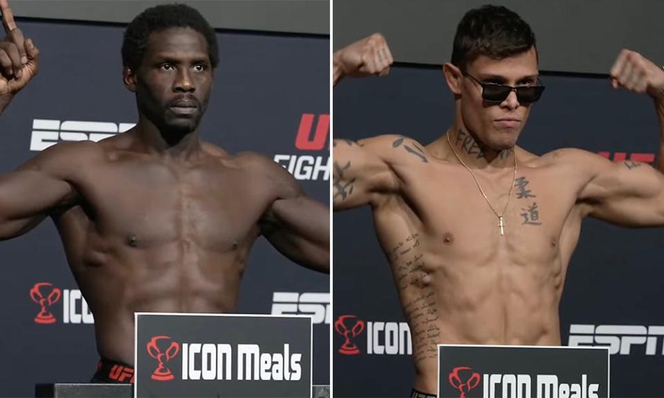 UFC on ESPN 62 video: Jared Cannonier, Caio Borralho make weight in Las Vegas