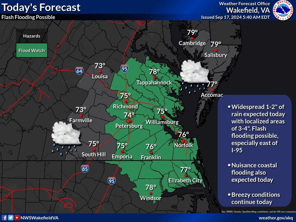 All wet: Tropical system could bring up to 4 inches of rain by Thursday