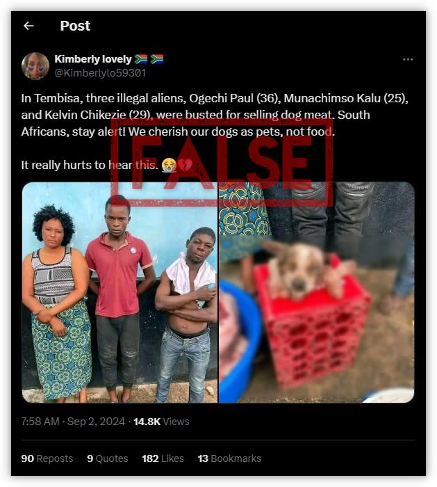 Angola dog-meat bust pictures falsely linked to anti-immigrant rhetoric in South Africa