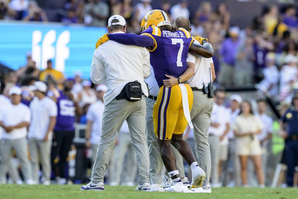 Brian Kelly confirms LSU star linebacker Harold Perkins Jr. sustained season-ending ACL injury