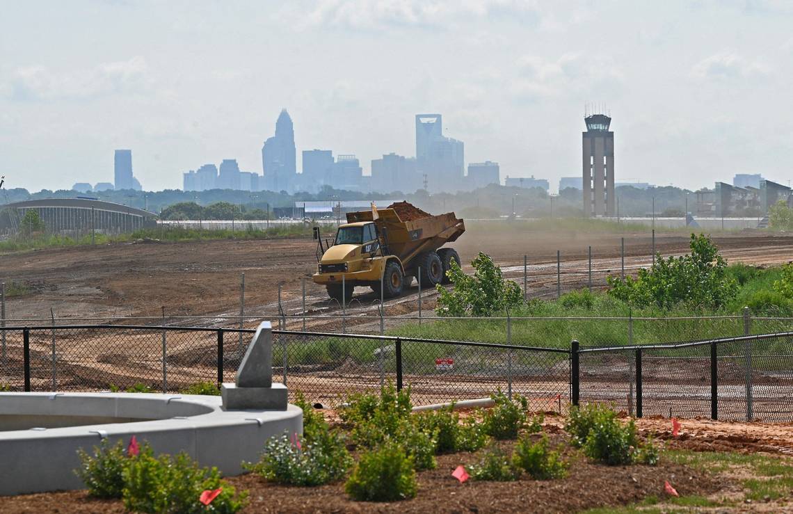 Charlotte airport construction shutting down 2 nearby roads. Airport overlook impacted too