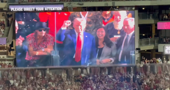 Cheers and Some Booing as Trump Appears on Jumbotron at Alabama vs Georgia Game