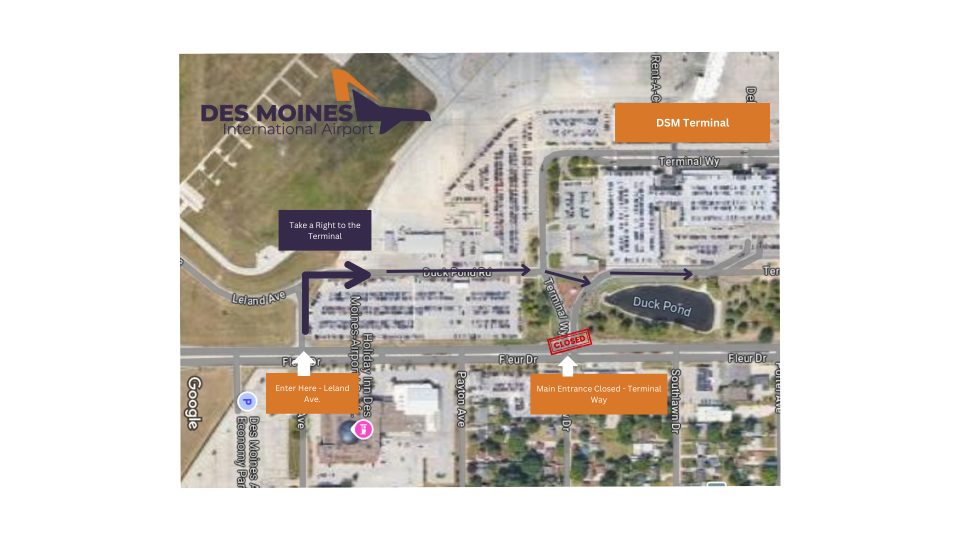 Des Moines airport to temporarily close entrance during peak travel hours. Here’s when