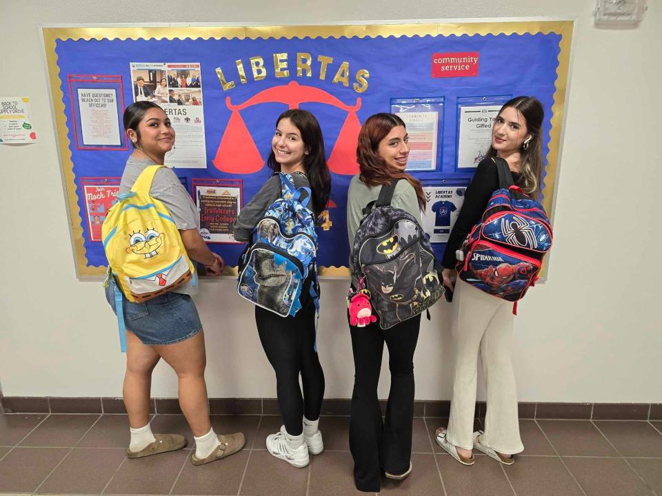 High school seniors in El Paso relive childhood through playful cartoon backpacks