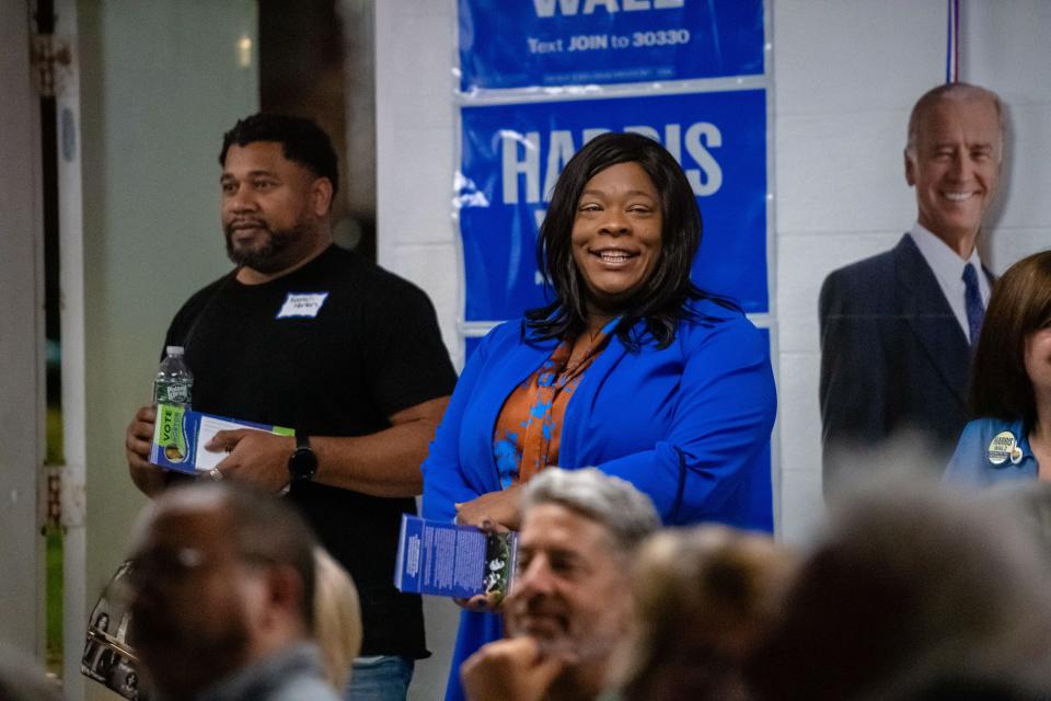 How did Buncombe County Dems, GOP members react while watching Trump-Harris debate?