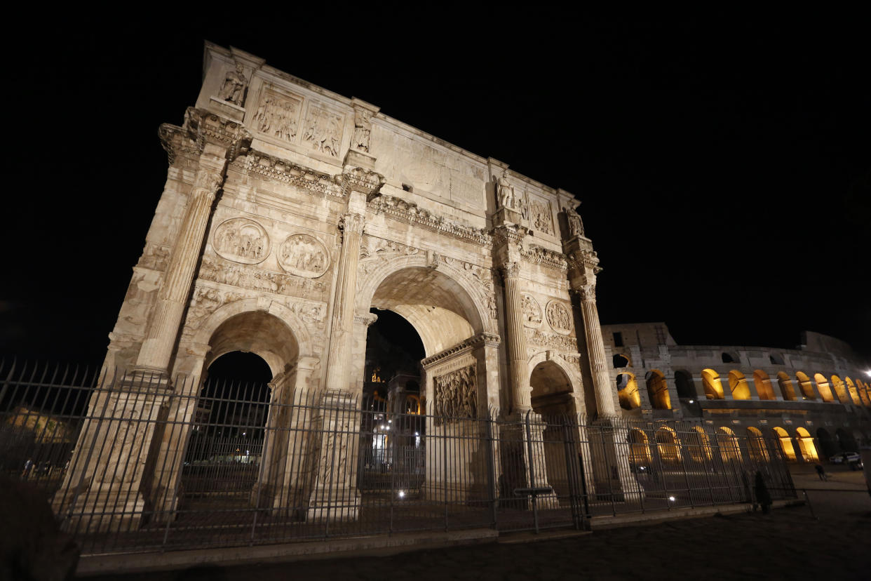 Lightning damages Rome’s ancient Constantine Arch during a violent thunderstorm