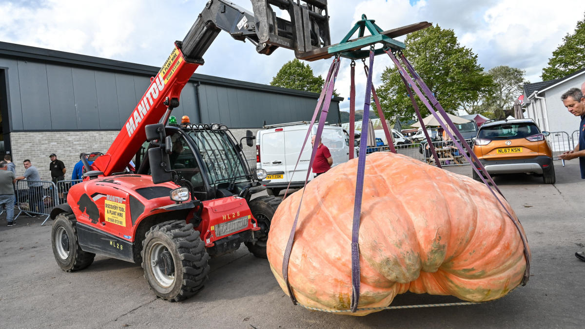 Monster pumpkin weighing over a tonne breaks British record at country show